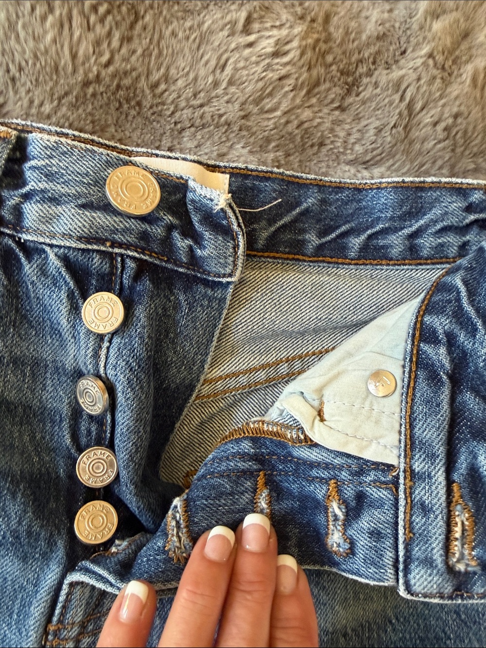 Frame Denim Shorts- High Rise - Picture 2 of 6